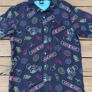 Neff x The Simpsons Collaboration mens button down Hawaiian shirt xl